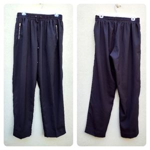 Mine Boho Black Pants with Gold Zippers in Size Medium